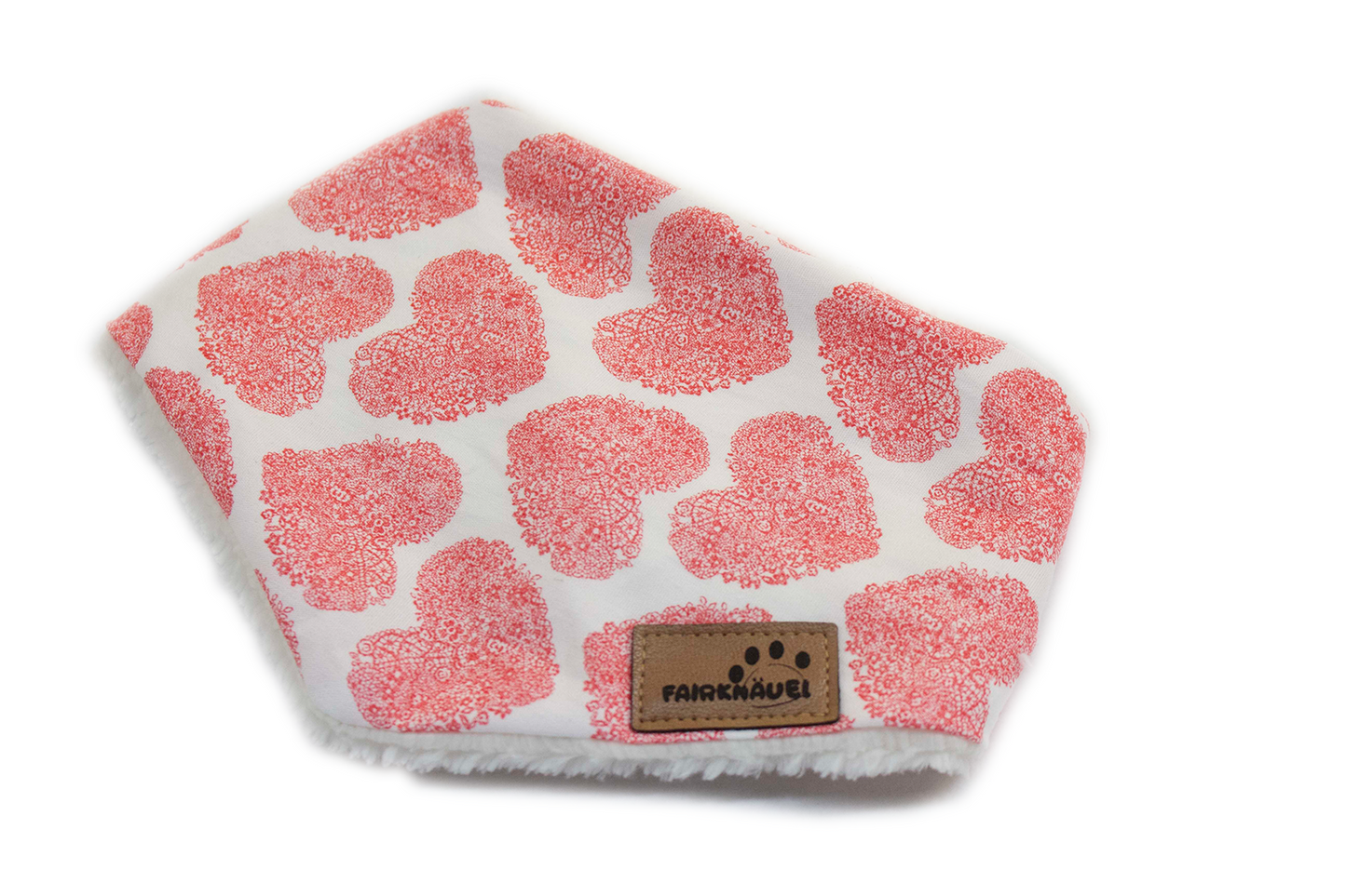 Hundehalstuch Herz Rot Plüsch