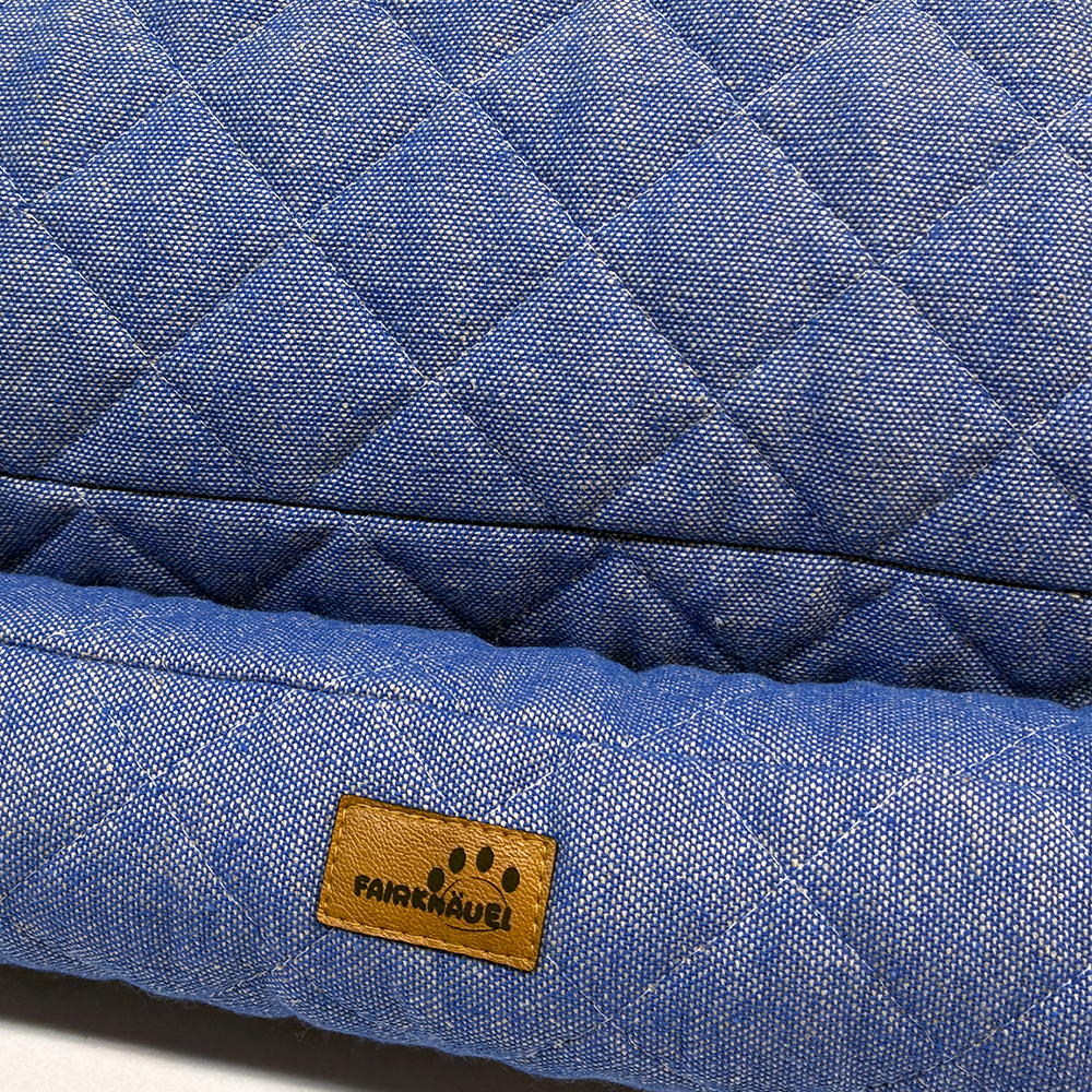 Hundebett mit Seitenwand Jeansblau