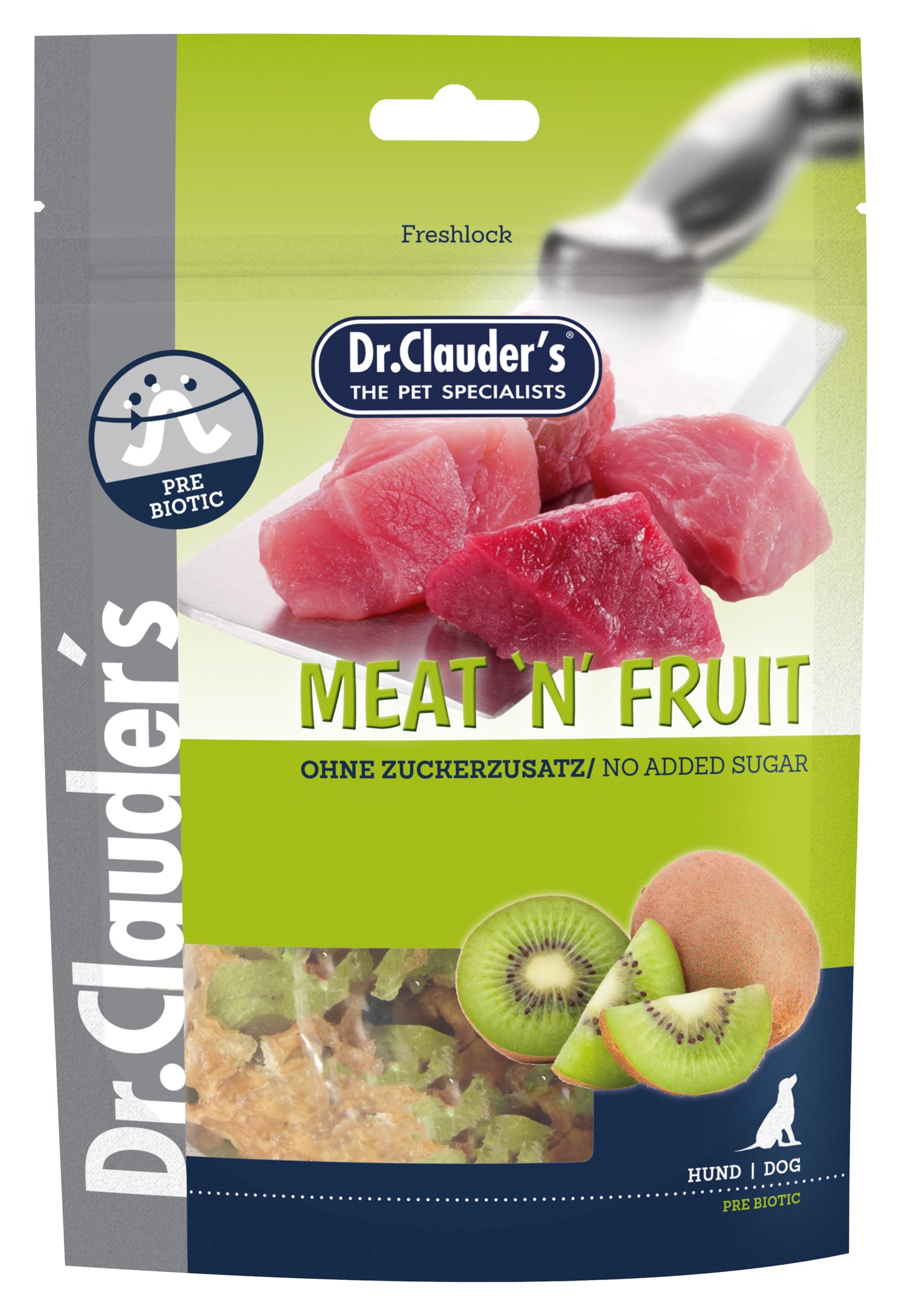 Dr. Clauders Meat & Fruit Snack All breed Kiwi & Hühnchen 80g Beutel