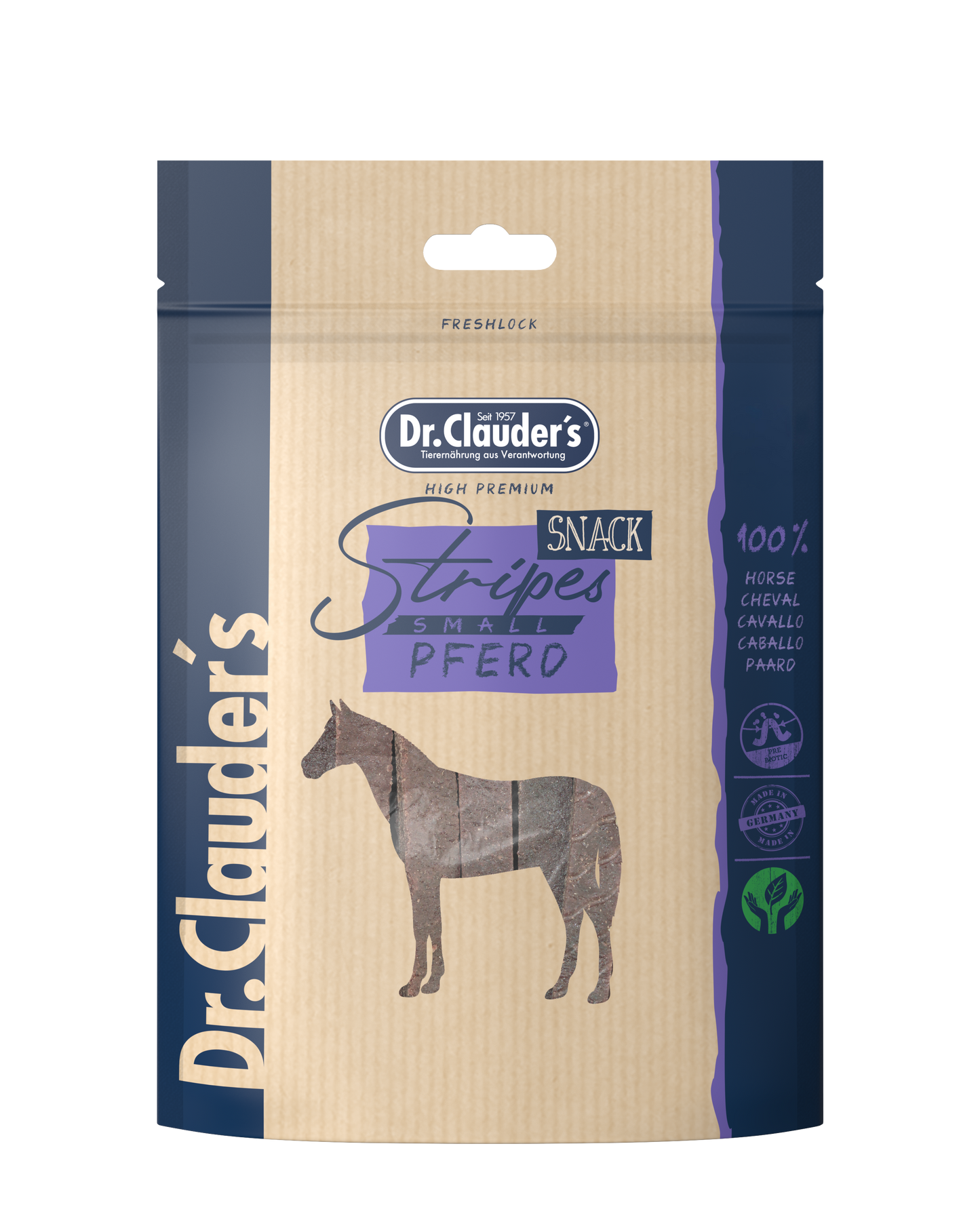 Dr. Clauders Snack Snack Stripes small Pferd 80g