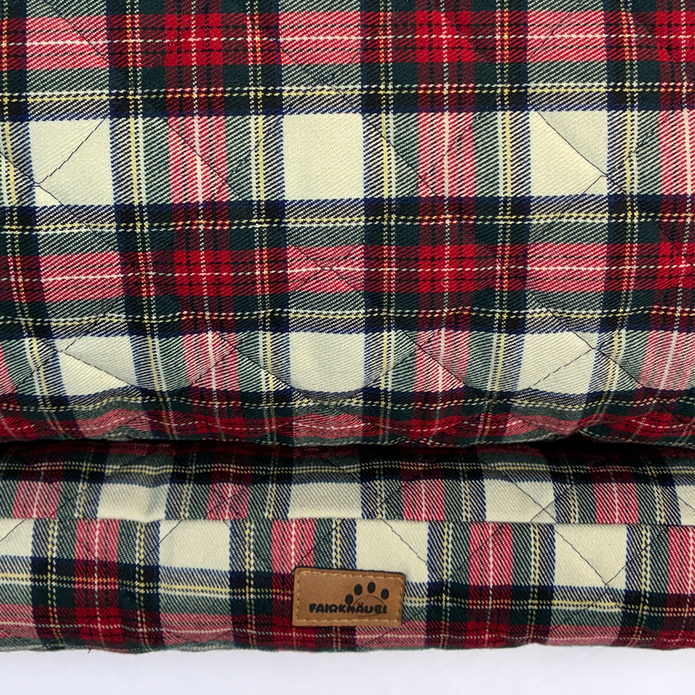 Hundebett mit Seitenwand Karo