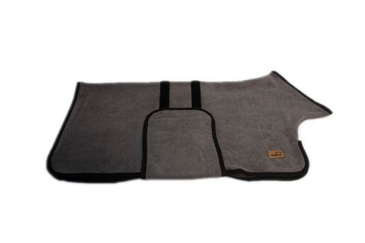 Hundebademantel grau