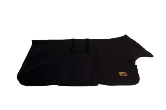 Hundebademantel schwarz