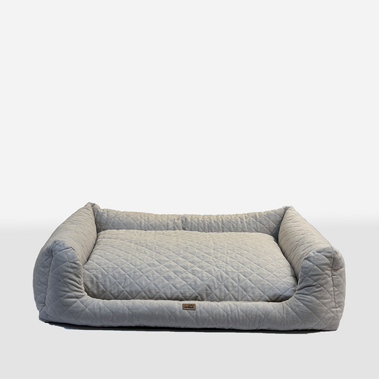 Hundebett mit Seitenwand Beige gesteppt