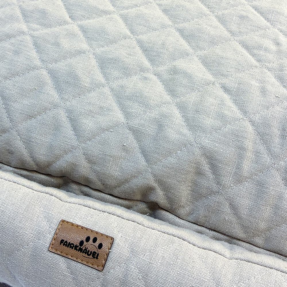 Hundebett mit Seitenwand Beige gesteppt