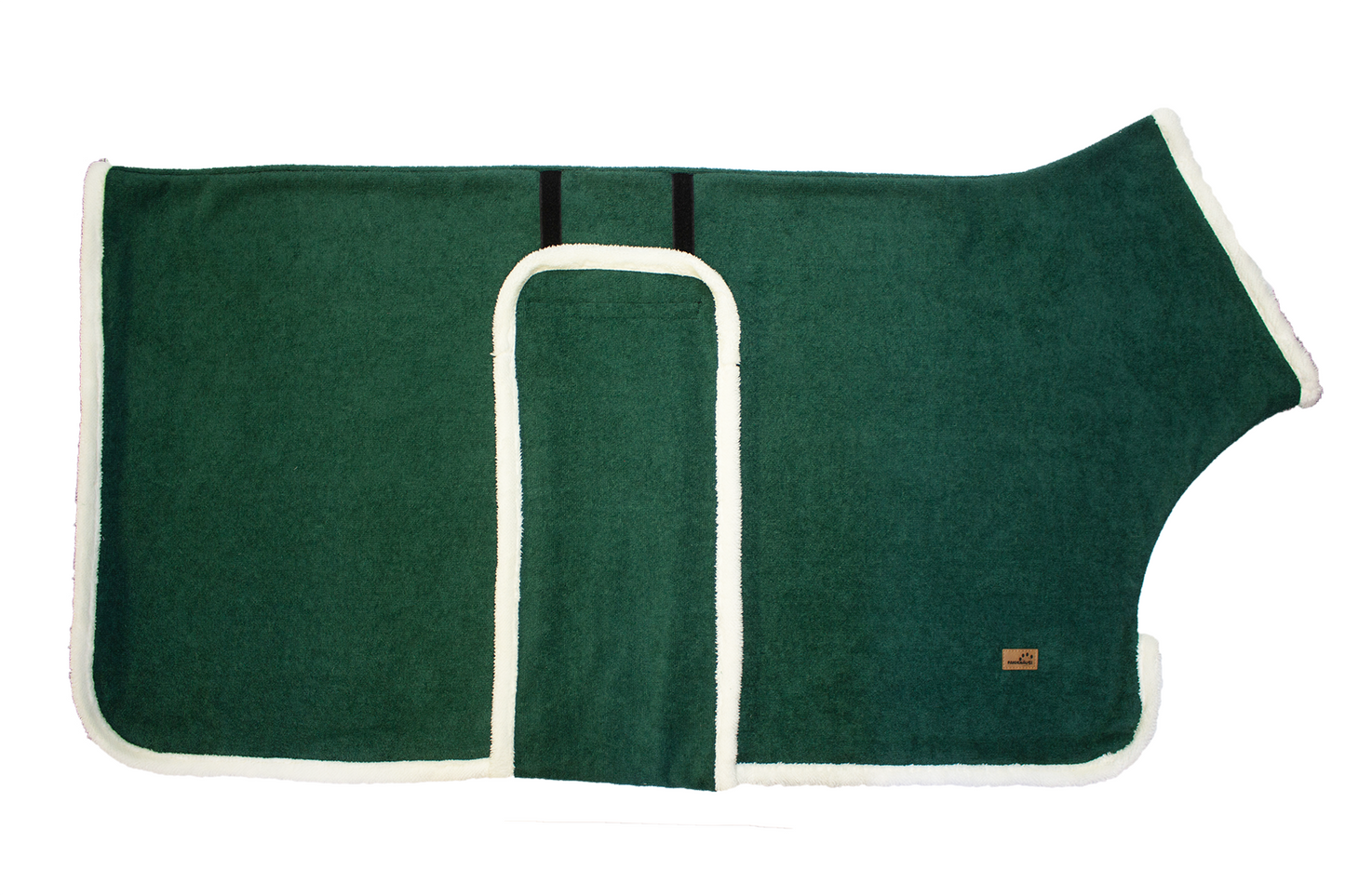 Hundebademantel Weihnachtself Grün weiß