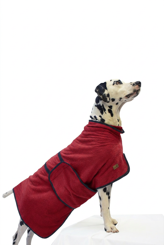 Fairknäuel Hundebademantel Rot