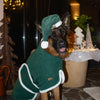 Hundebademantel Weihnachtself Grün weiß