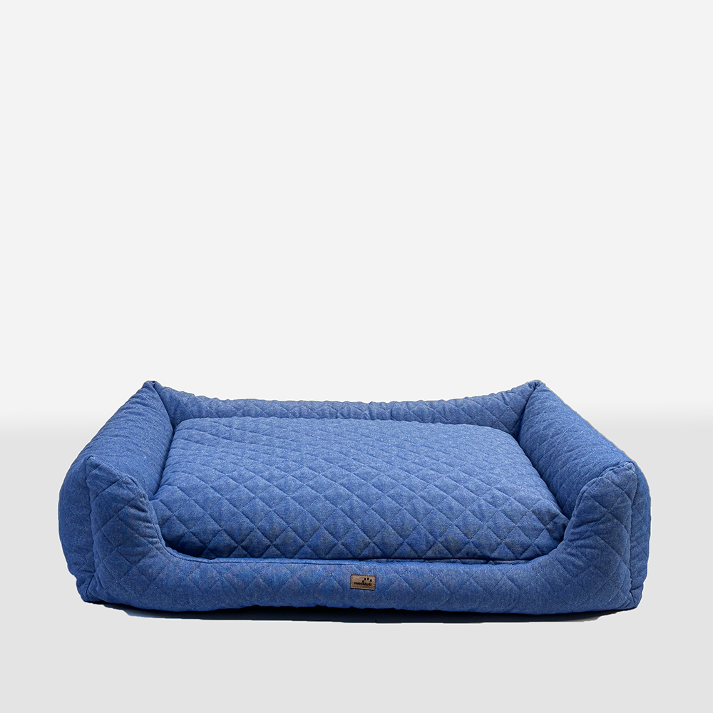 Hundebett mit Seitenwand Jeansblau