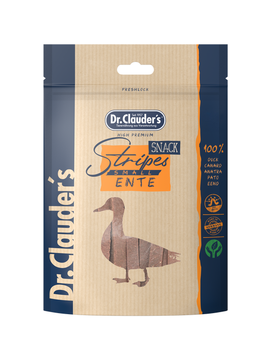 Dr. Clauders Snack Snack Stripes small Ente 80g