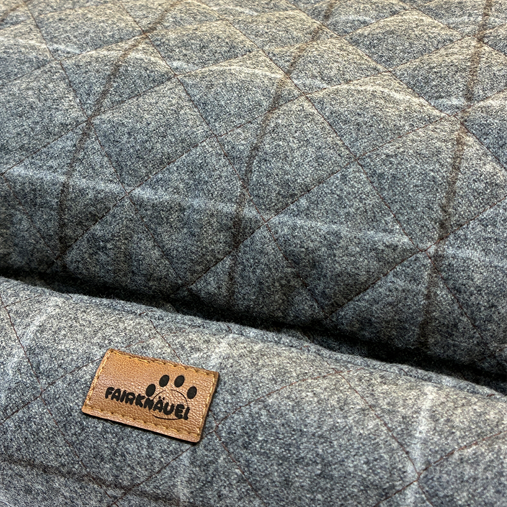 Hundebett mit Seitenwand Grau gestreift