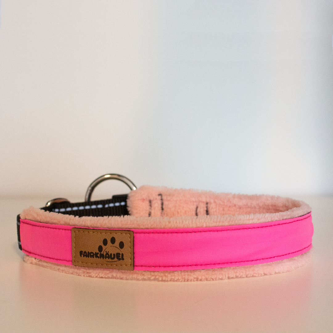 Halsband Plüsch Reflekt Pink